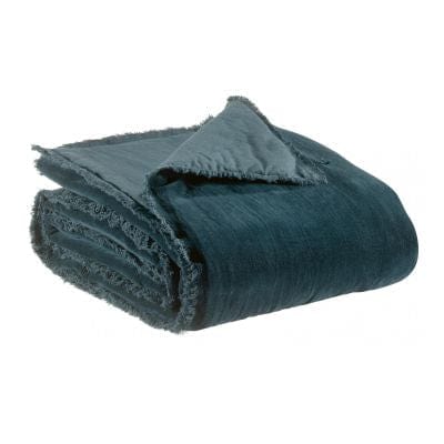 Fara Padded Velvet Fringed Throw by Vivaraise, Various Colours
