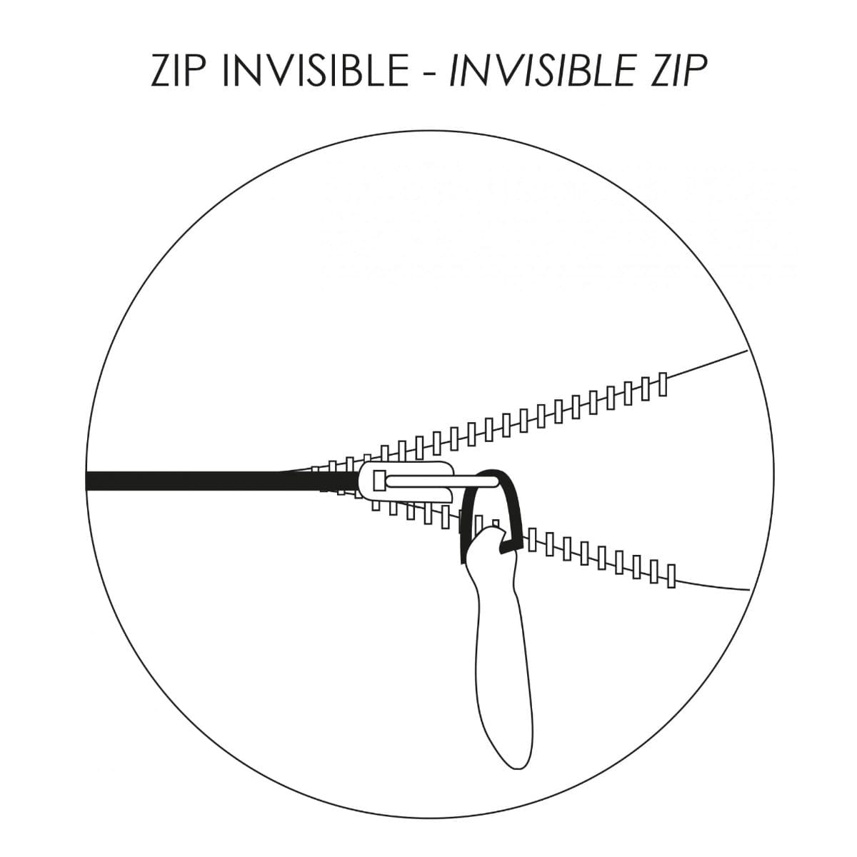 Invisible zip