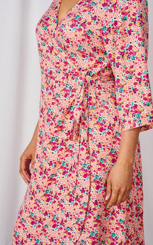 Elise Wrap Dress, Coral