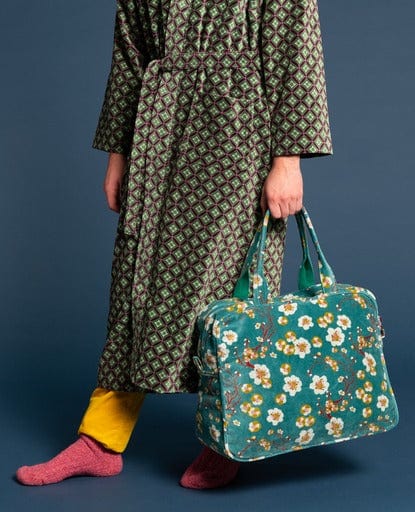 Poppins Velvet Weekend Bag, Blossom Blue