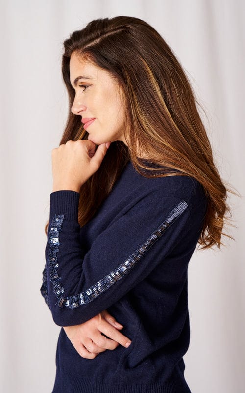 Silvia Cashmere Jumper Navy/Navy By Luella
