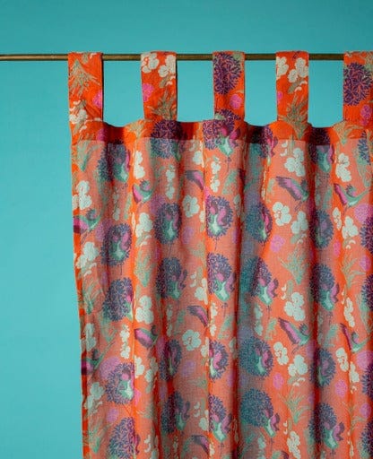 Cotton Voile Curtain Panel 260x110cm Heron Orange