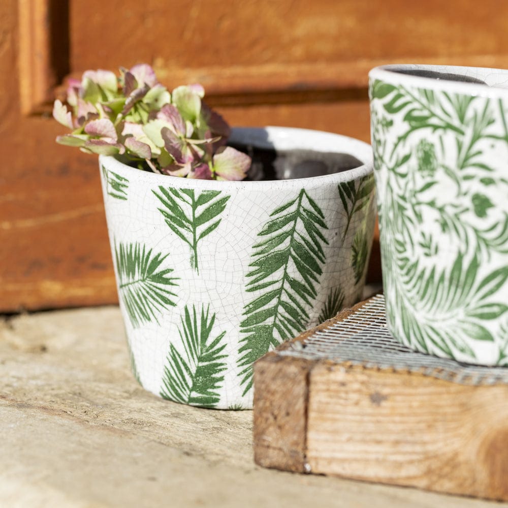 Old Dutch Flower Pot, Patterned, Green, 6 Assorted designs