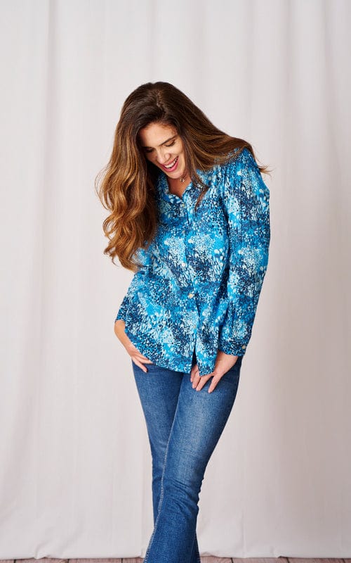 Leonora Cotton Shirt, Cobalt