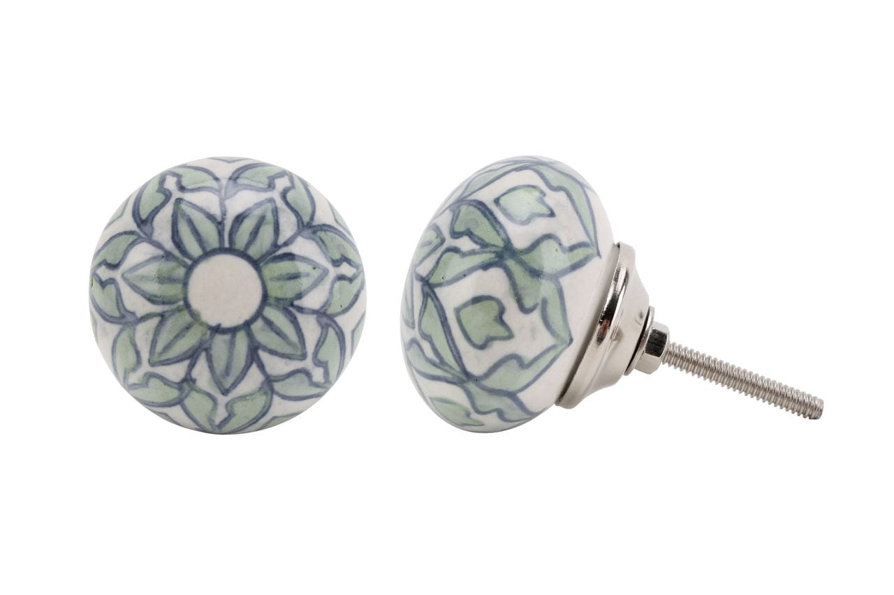GREEN & WHITE DRAWER PULL