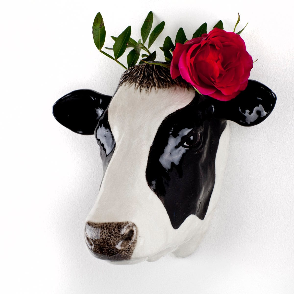 Friesian Cow Ceramic Wall Vase