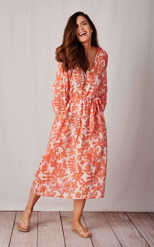 Gili Cotton Dress, Coral