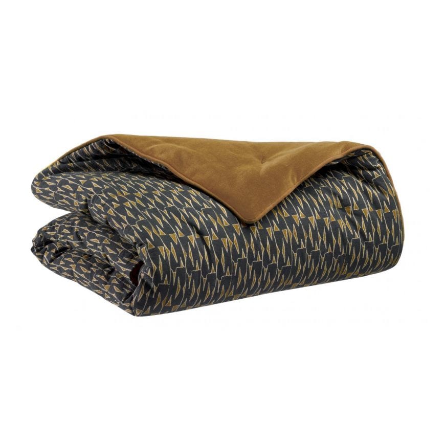 Vivaraise Liam Luxury Padded Cotton Velvet Eiderdown, 80x180, Shadow