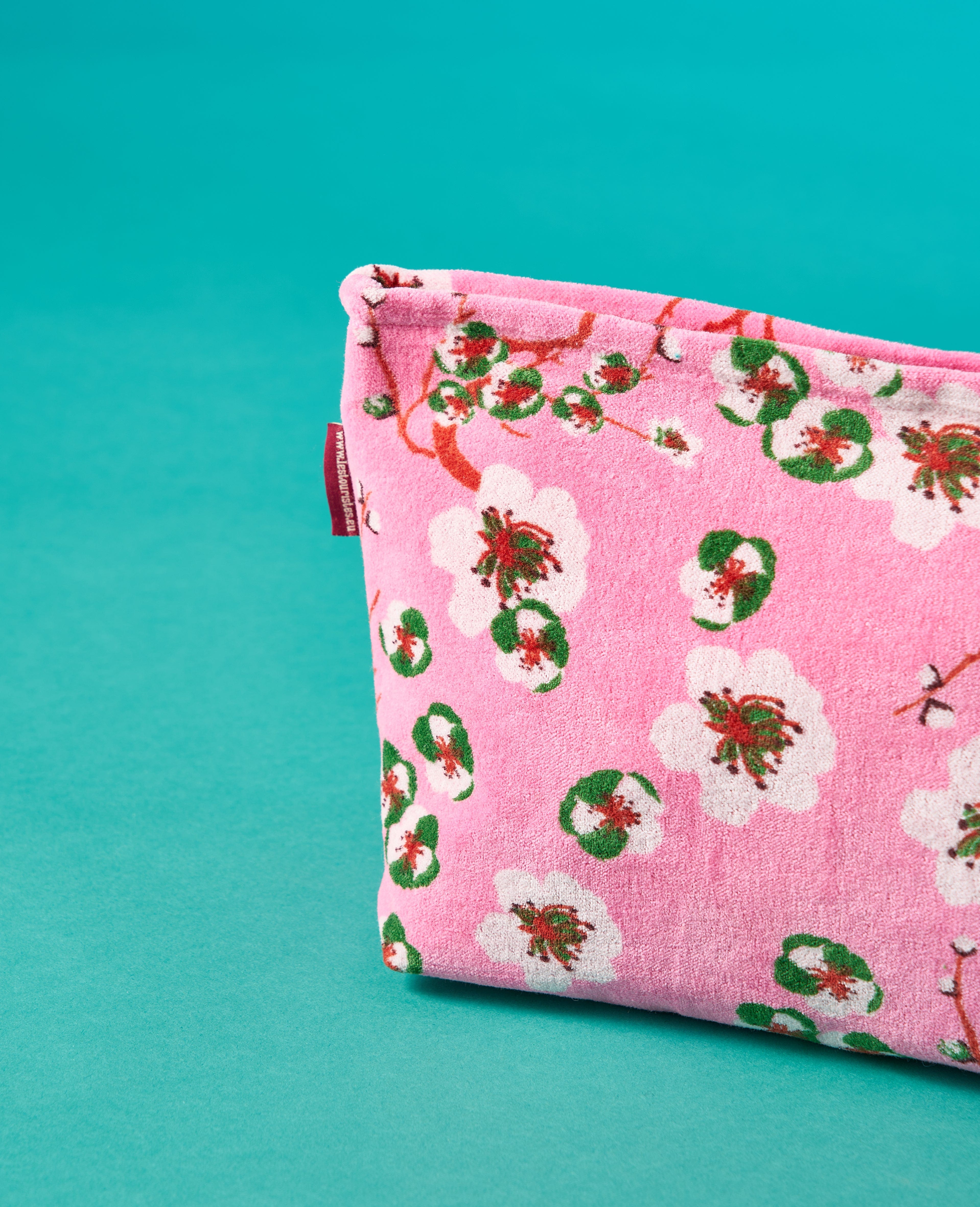 Large Velvet Washbag, Blossom Pink