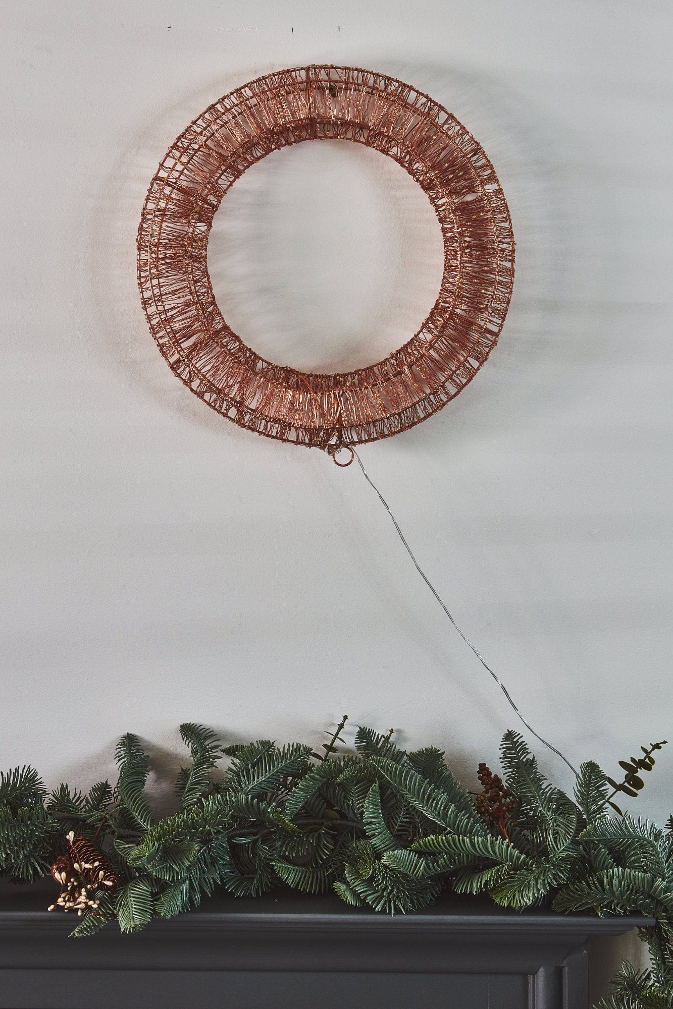 Galaxy 40cm Wreath Copper, Mains Powered 1800 LEDs