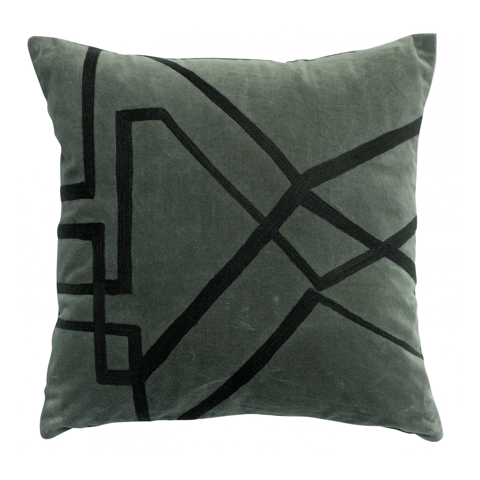 Fara 45x45 Velvet Cushion with Embroidery by Vivaraise, Various Colours