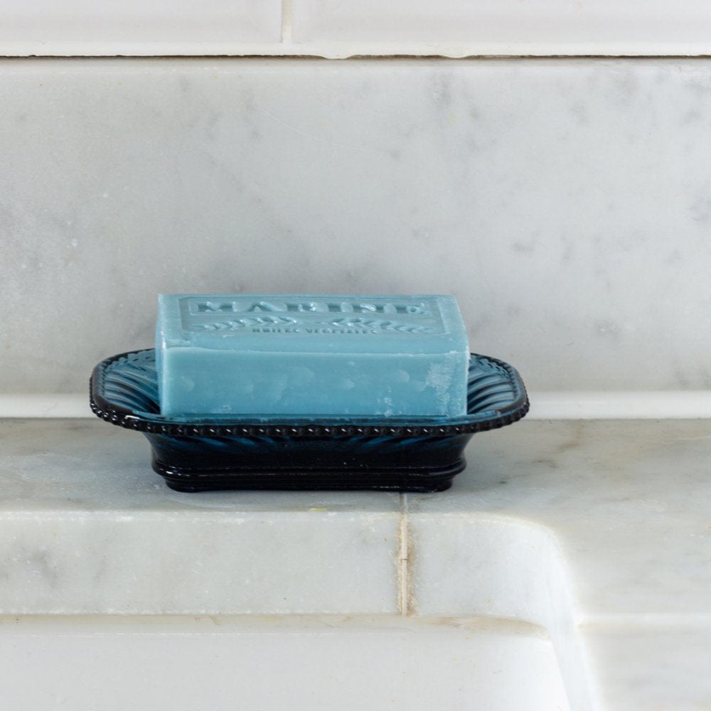 Glass Bijou Soap Dish, Blue