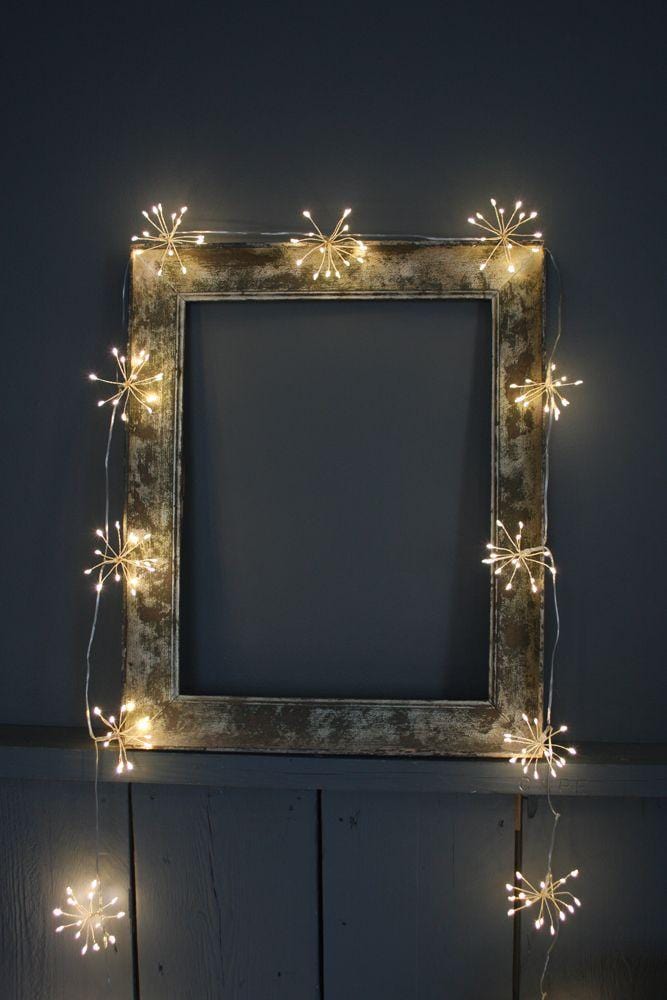 Starburst Indoor/Outdoor Light Chain Silver, Battery Powered