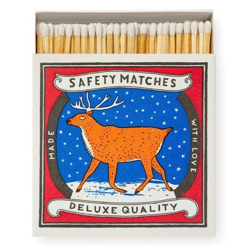 Square Luxury Match Box Reindeer