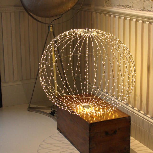 ILLUMINATED SPHERE, SILVER INDOOR/OUTDOOR, 40cm