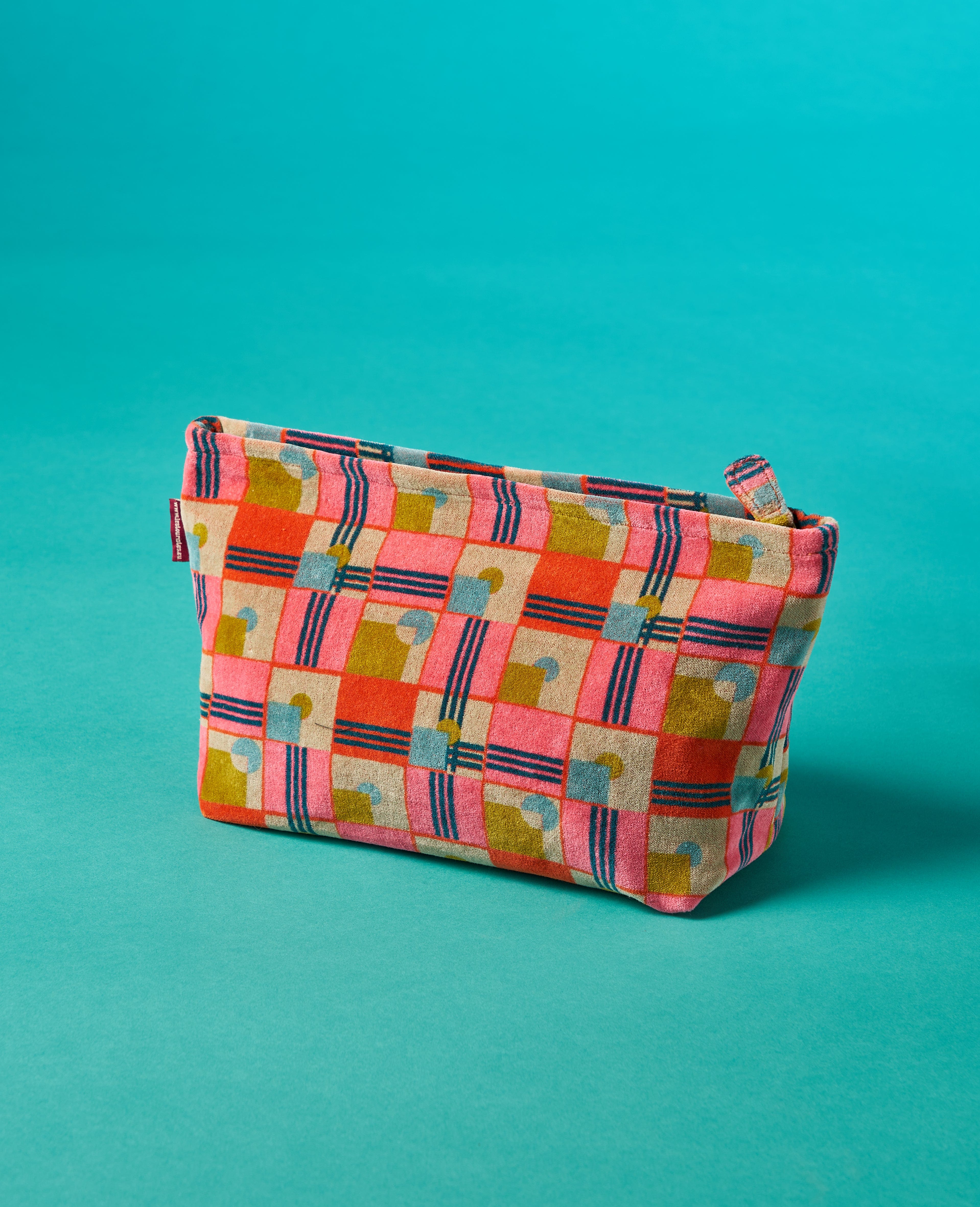 Large Velvet Washbag, Aberdeen Orange