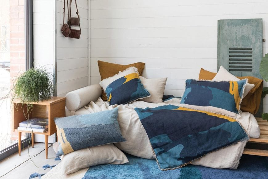 Zeff Naia Ink Linen Cushion