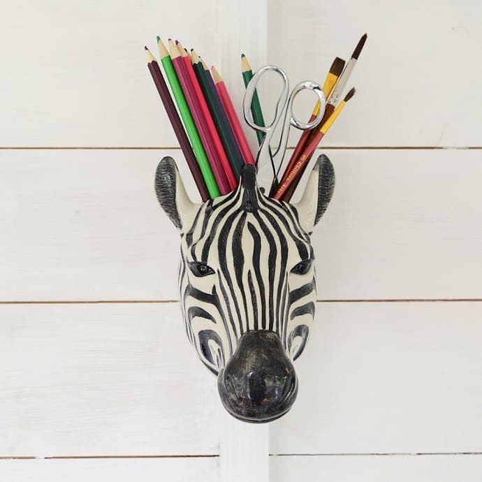 Zebra Ceramic Wall Vase