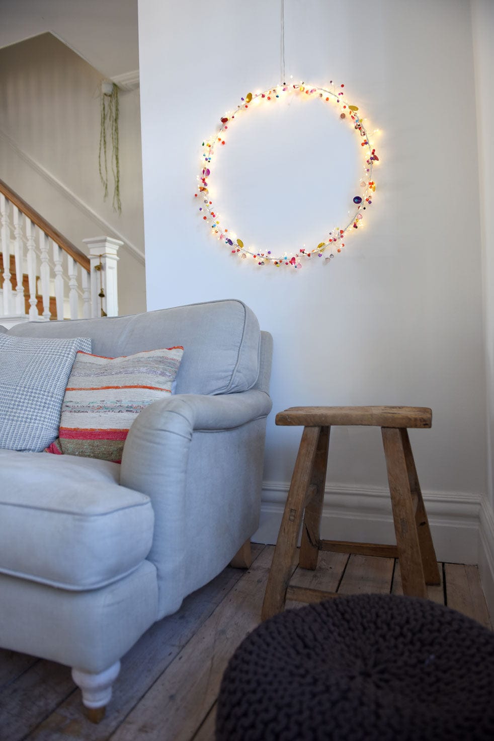 Folklore Circle Light Ornament 40cm, Battery Powered