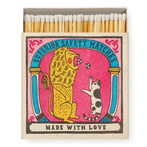 Square Luxury Match Box Big Cat Little Cat