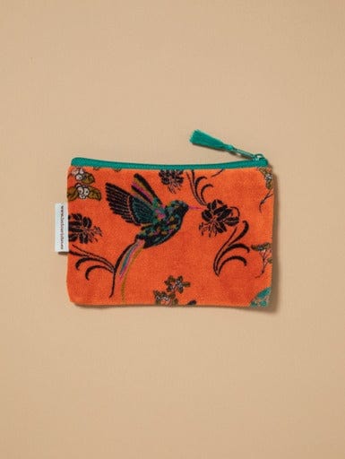 Velvet Zipped Pouch With Tassel Small Sintra Orange