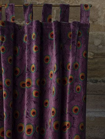 Velvet Curtain Panel 260x110cm, Peacock Fig