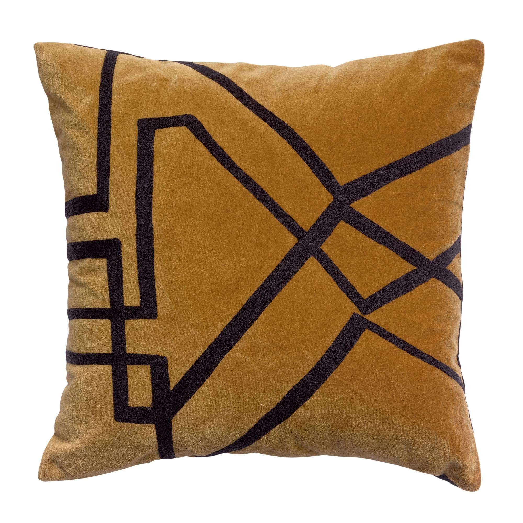 Fara 45x45 Velvet Cushion with Embroidery by Vivaraise, Various Colours