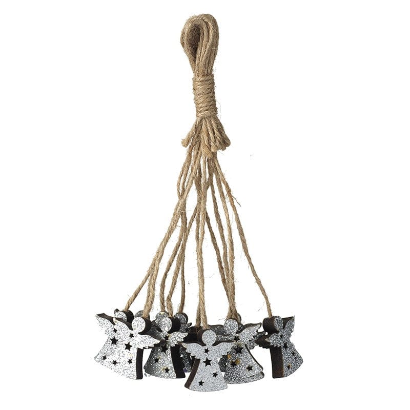 Bunch Of 12 Hanging Silver Angels
