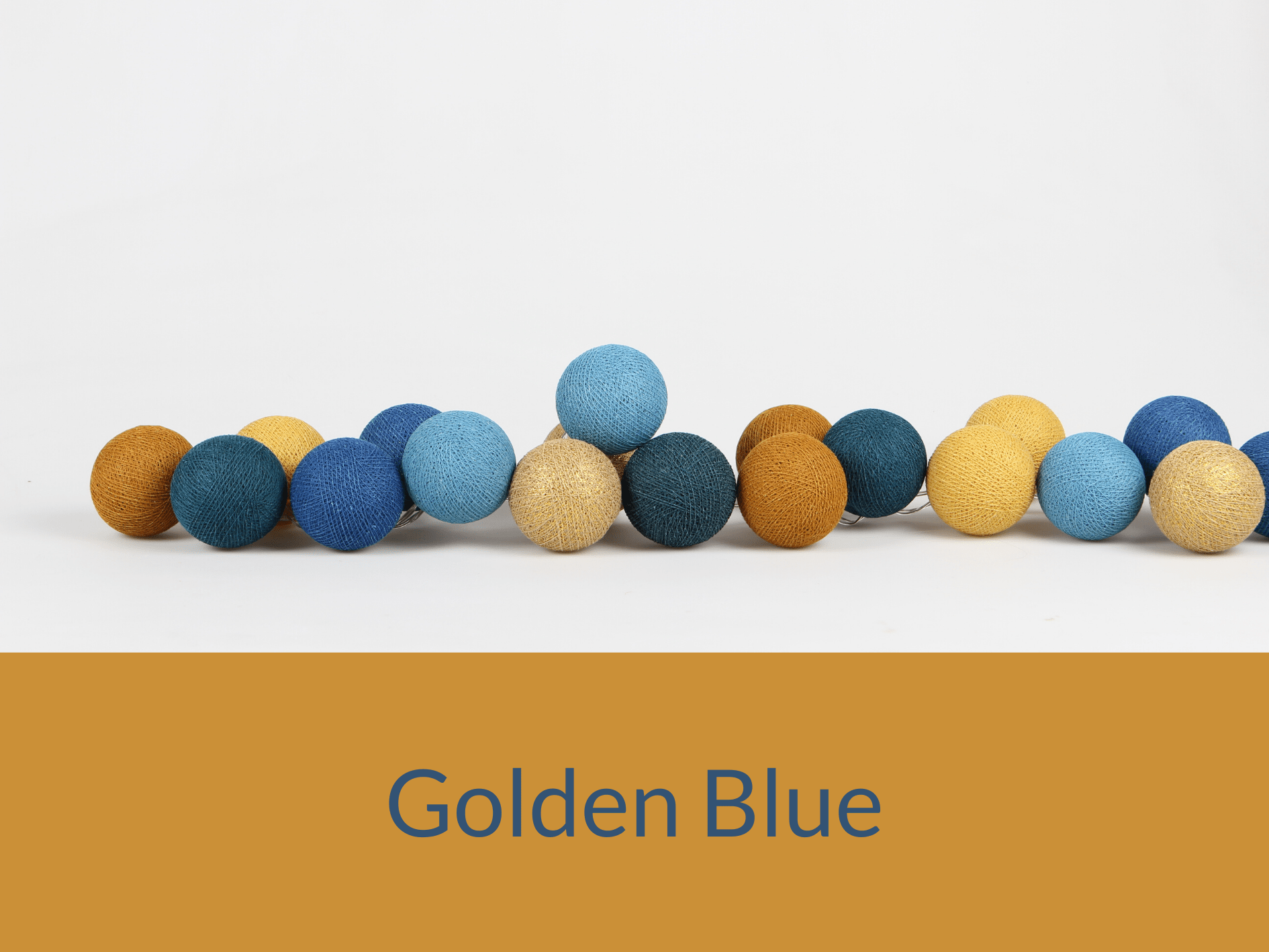 Golden Blue 35 Ball LED Light Chain, USB Connecter