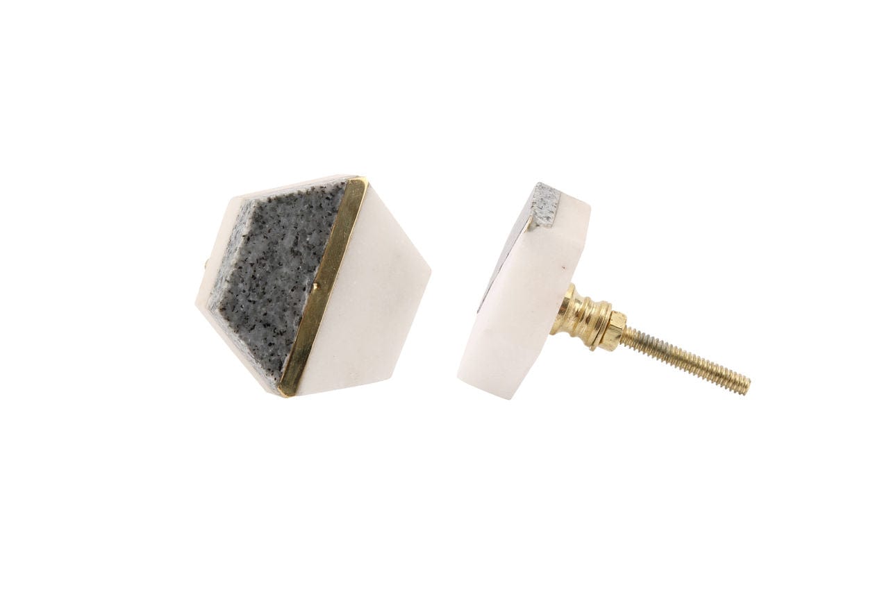 STONY/WHITE CERAMIC DRAWER PULL