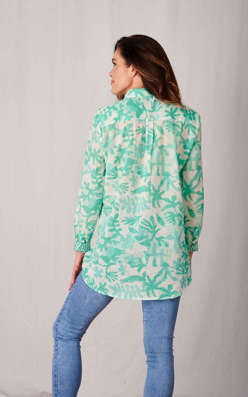 Gili Boyfriend Fit Cotton Shirt, Mint