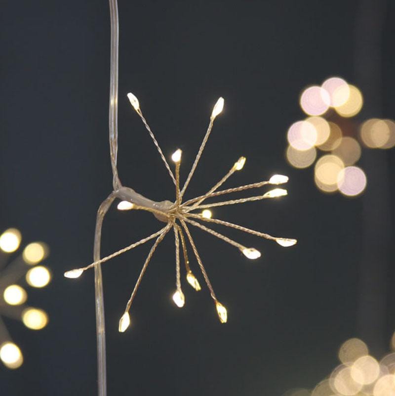 Starburst Indoor/Outdoor Light Chain Silver, Battery Powered