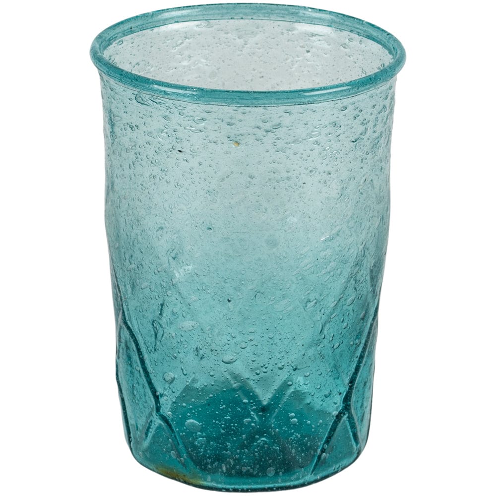 Recycled Bubble Glass Tumbler Aqua Marine