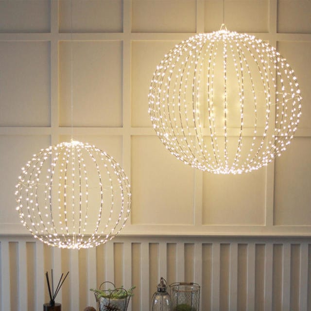 ILLUMINATED SPHERE, SILVER INDOOR/OUTDOOR, 40cm