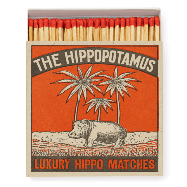 Square Luxury Match Box Hippo