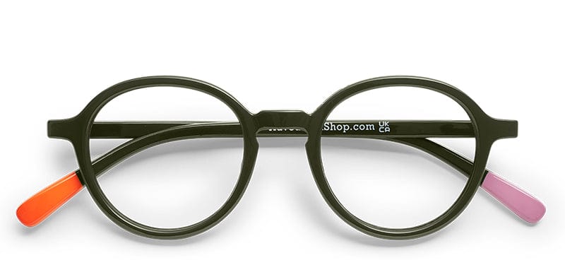 Circle Slim Dark Green Bio Reading Glasses by Have A Look