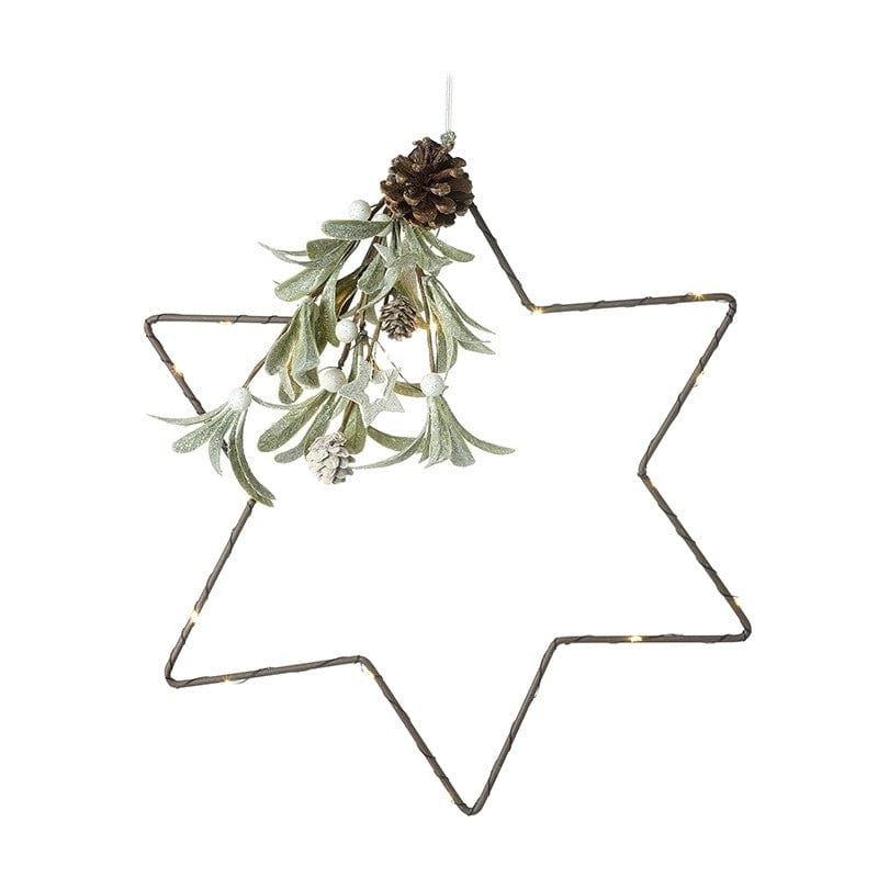 LIGHT UP STAR WITH MISTLETOE