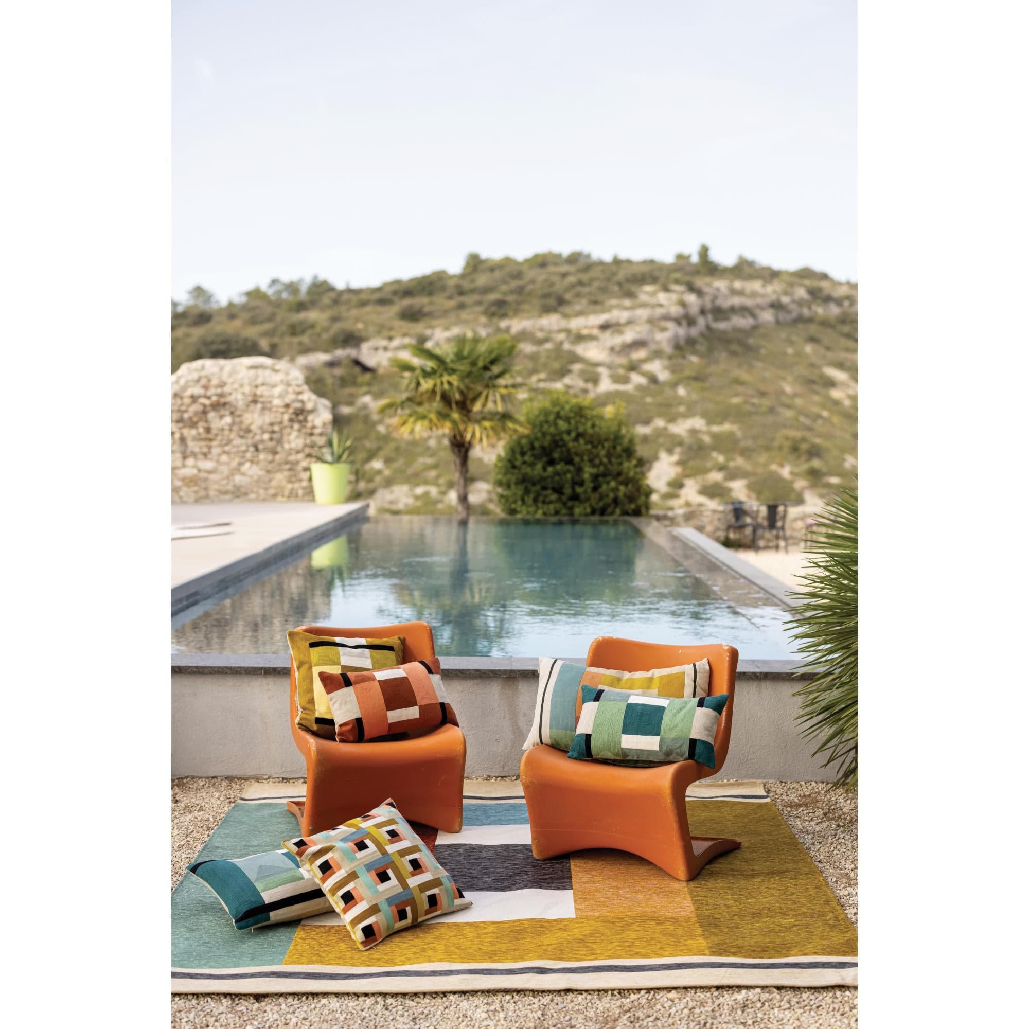 Zeff Dea Multicoloured Linen Cushion 40x65 by Vivaraise