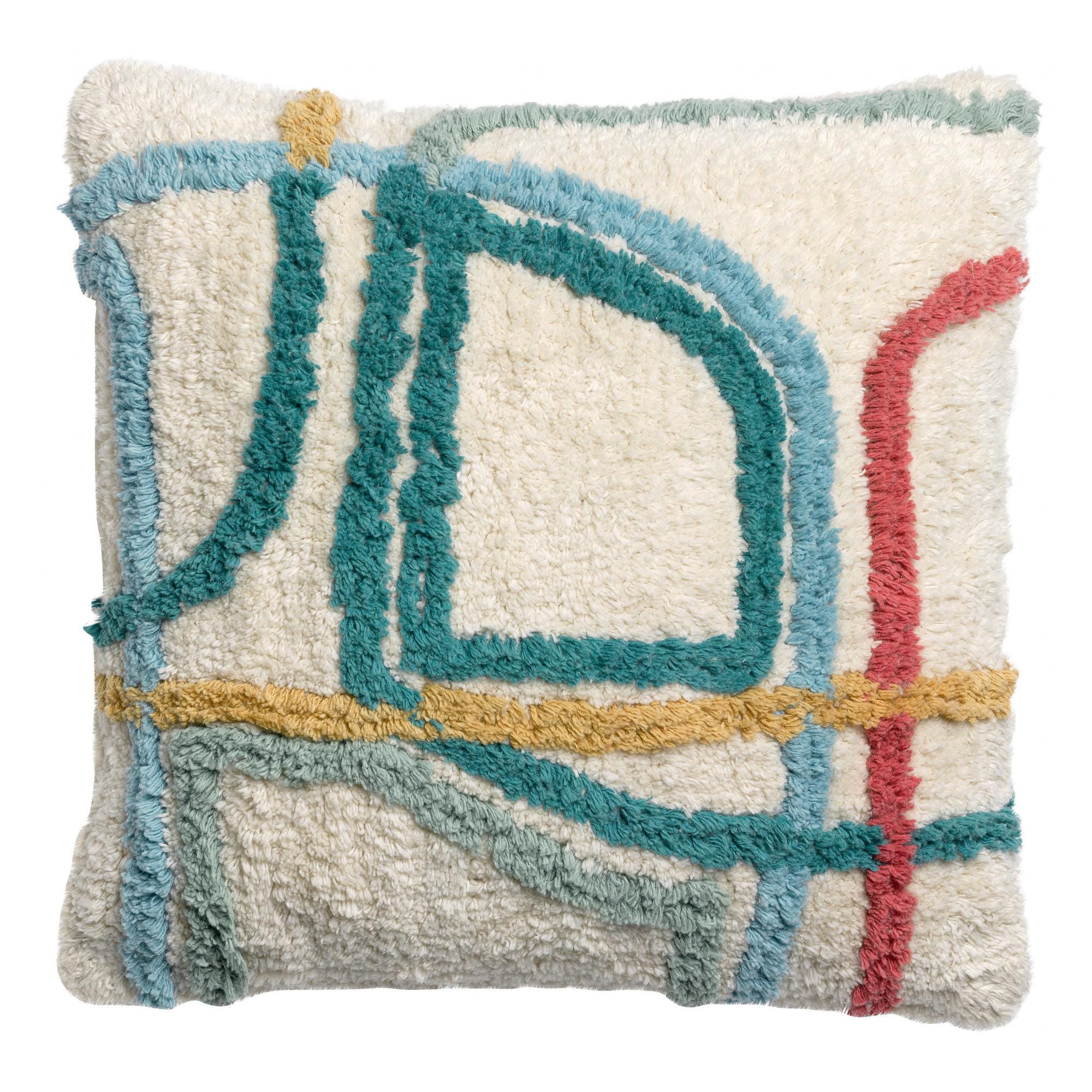 Isac Multicoloured Cotton Cushion 45x45 by Vivaraise