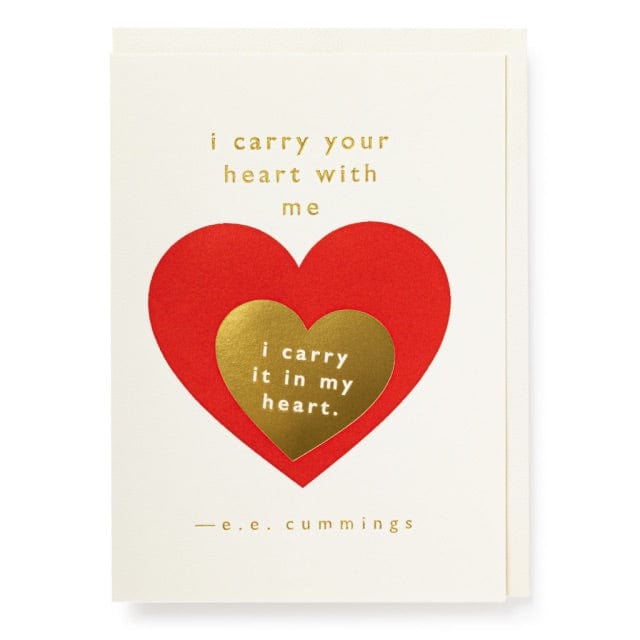 Letterpress Card I Carry Your Heart