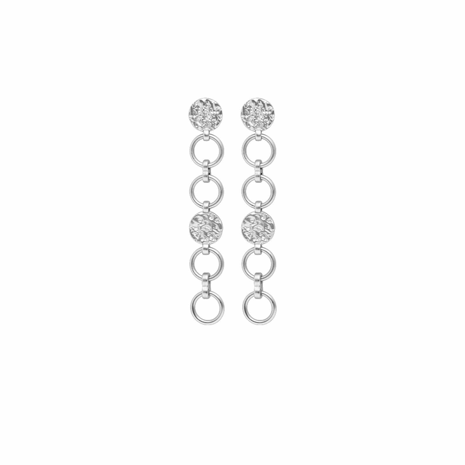 Amber Long Earrings, Silver Plated