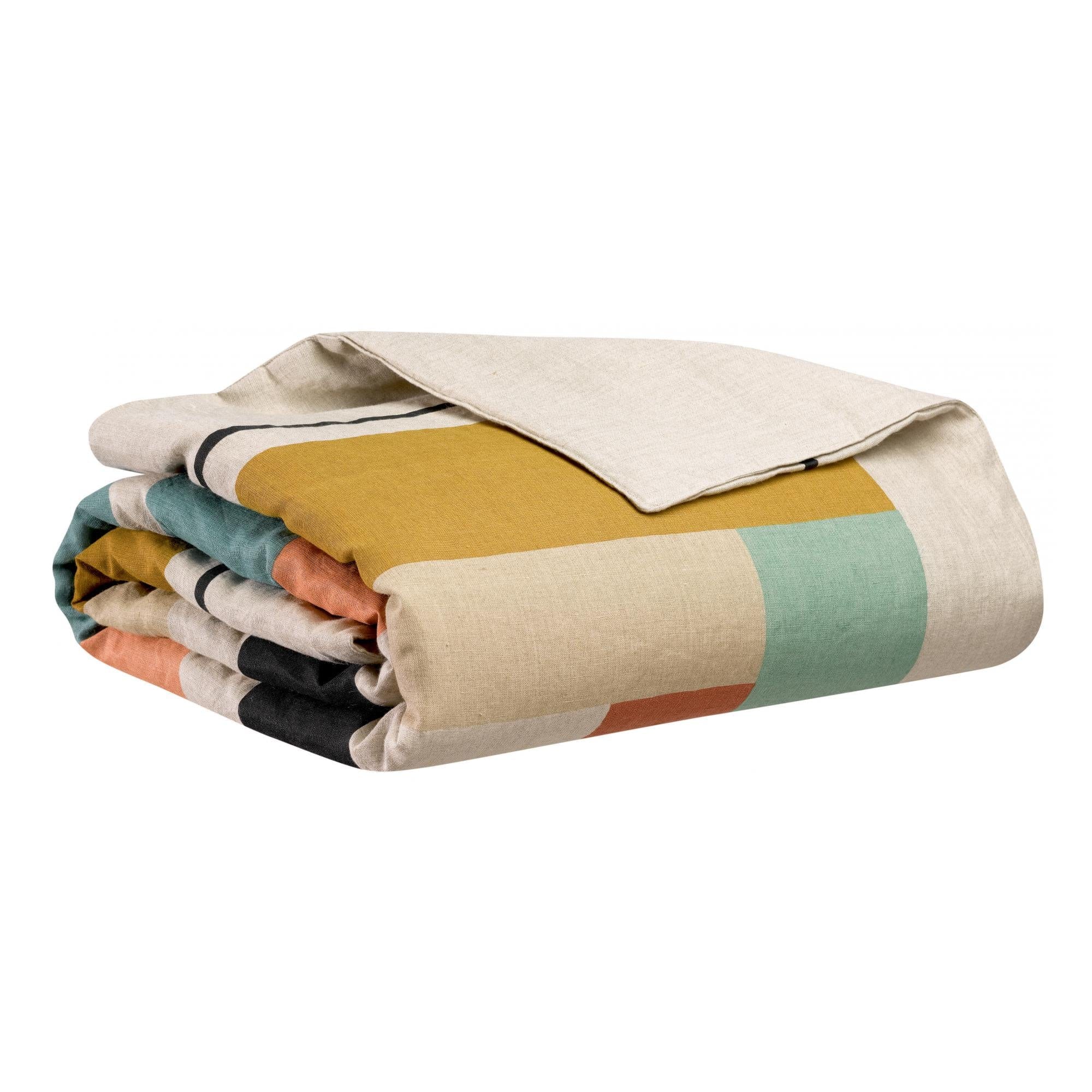Zeff Dea Multicoloured Linen Eiderdown 80x180 by Vivaraise