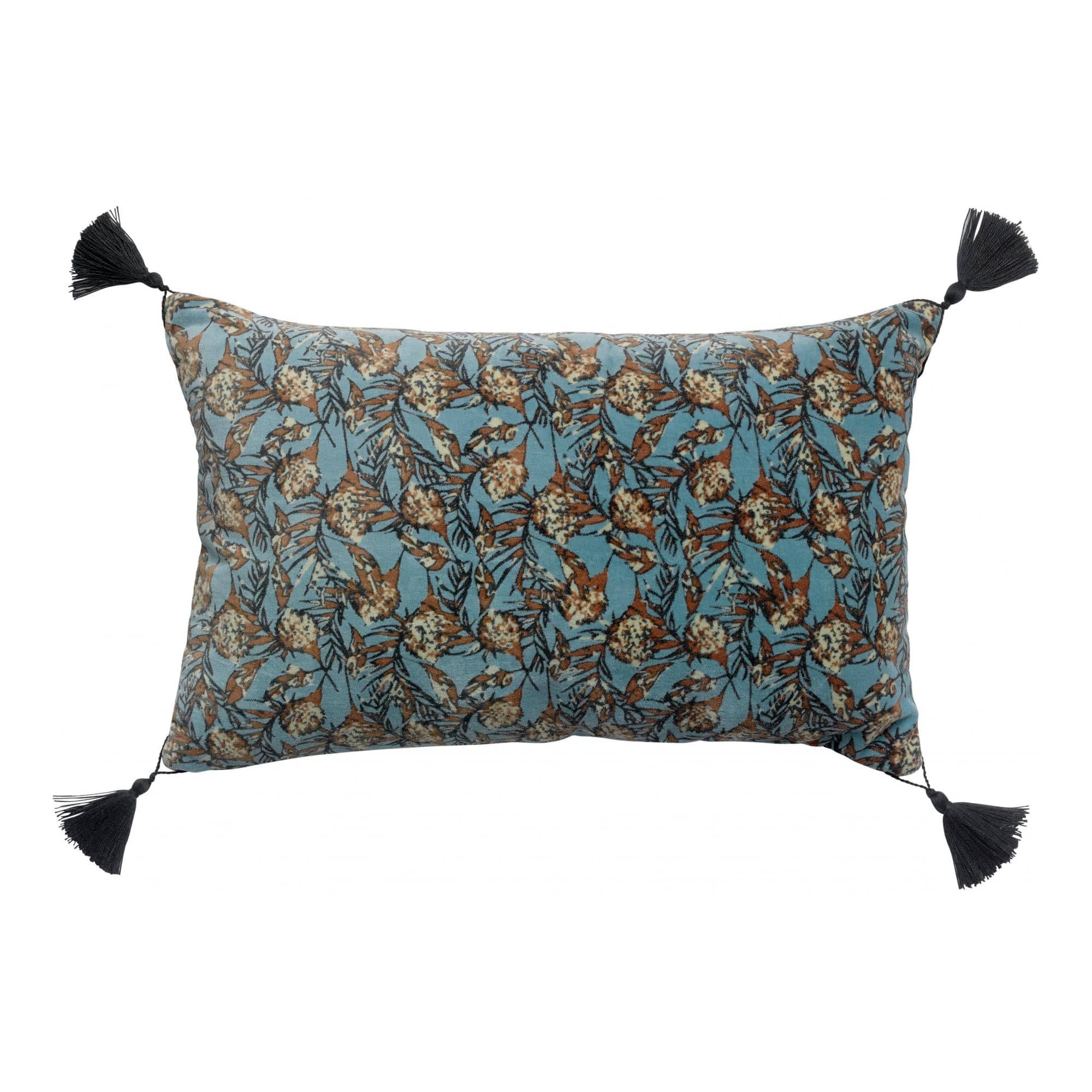 Anae Tasseled 30x50 Velvet Cushion by Vivaraise, Various Colours