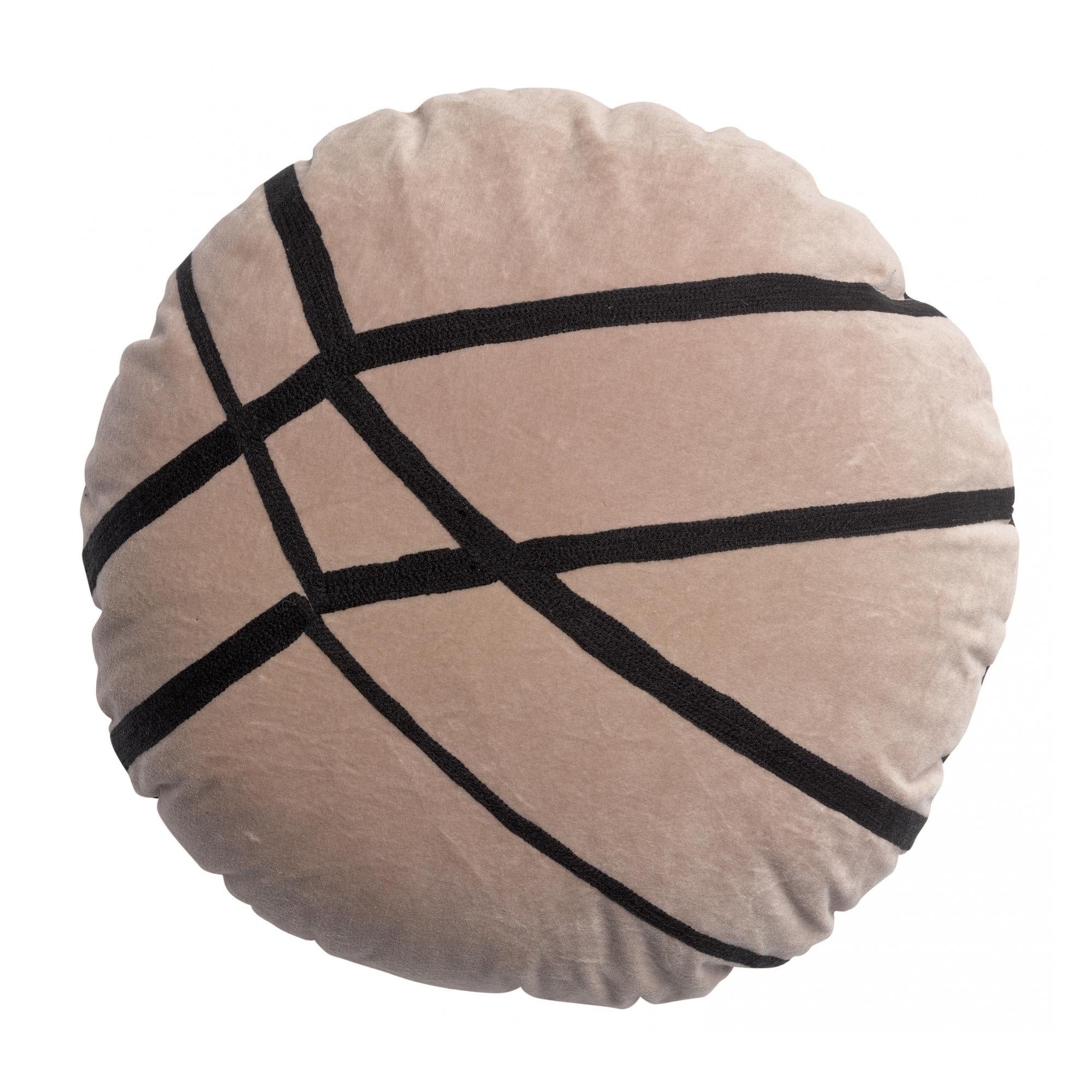 Fara 50cm Round Velvet Cushion with Embroidery by Vivaraise, Various Colours