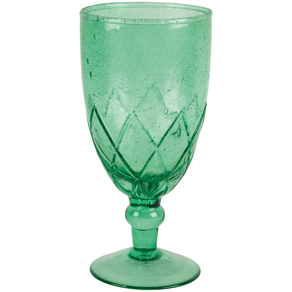 Recycled Bubble Wine Glass Sea Green