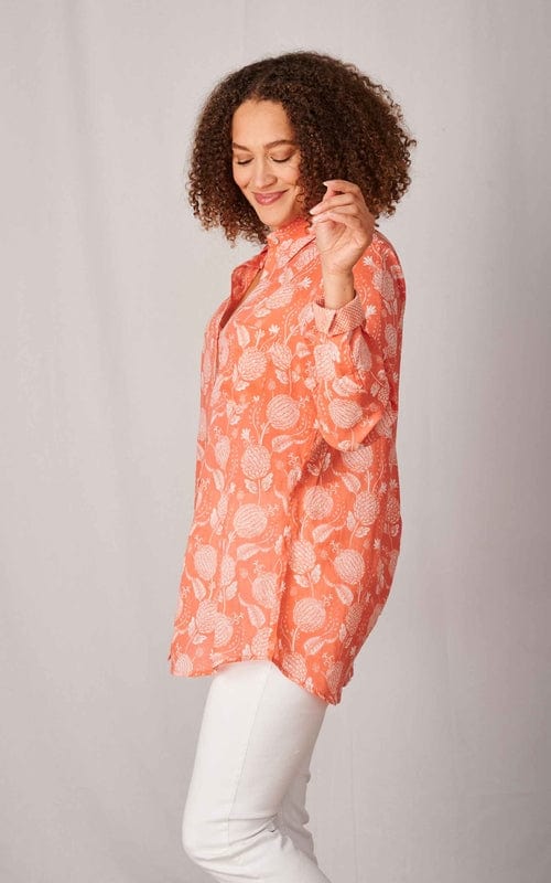 Jakarta Cotton Shirt, Coral