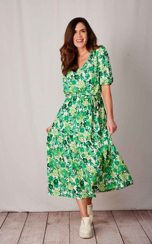 Odette Floral Print Dress Green