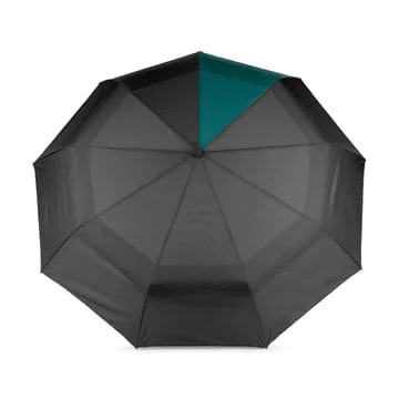 Waterloo Sustainable Nylon Umbrella Black With Teal