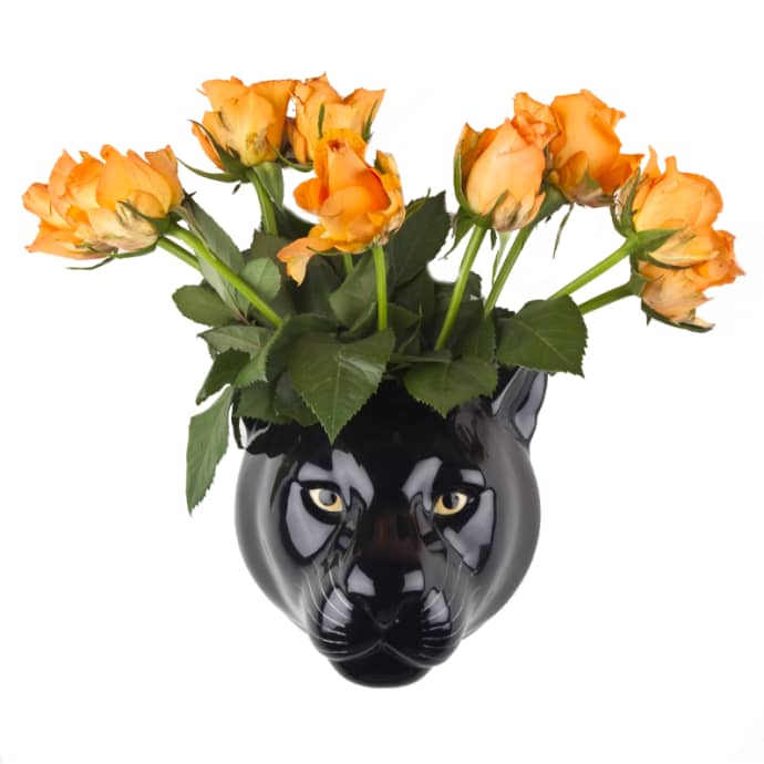Panther Ceramic Wall Vase