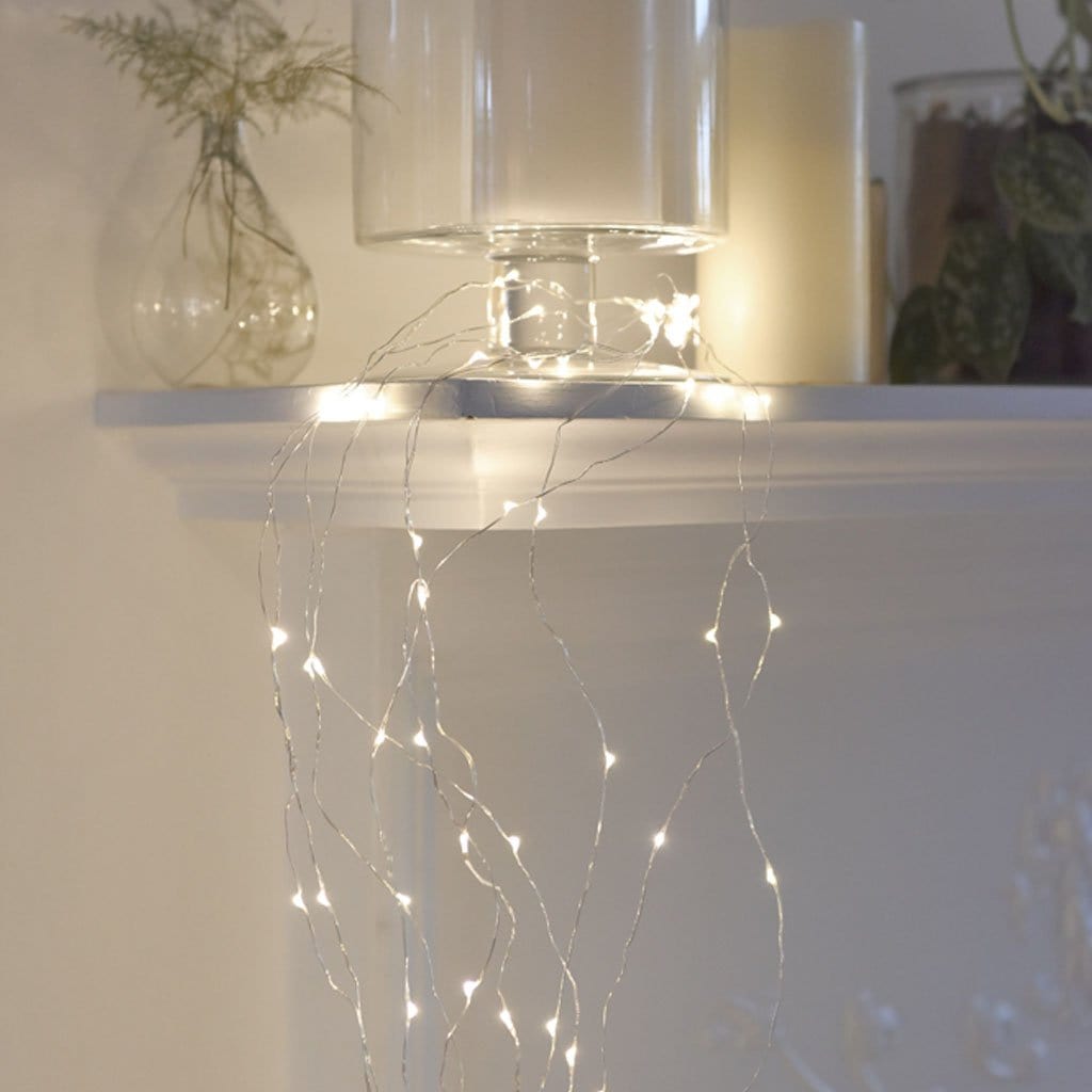Cascade Silver LED Light Strands, Mains Powered